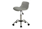 Office Chair, Adjustable Height, Swivel, Ergonomic, Computer Desk, Work, Juvenile, Grey Leather Look, Grey Metal, Contemporar
