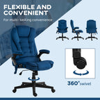 Velvet High Back Vibrating Massage Office Chair, Drak Blue | Premium Home Decor - Grand Goldman