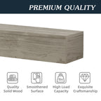 Rustic Wood Fireplace Mantel, Wall-Mounted & Floating Shelf for Home Decor, Gray, Solid Wood, 72 Inch - Grand Goldman Shop