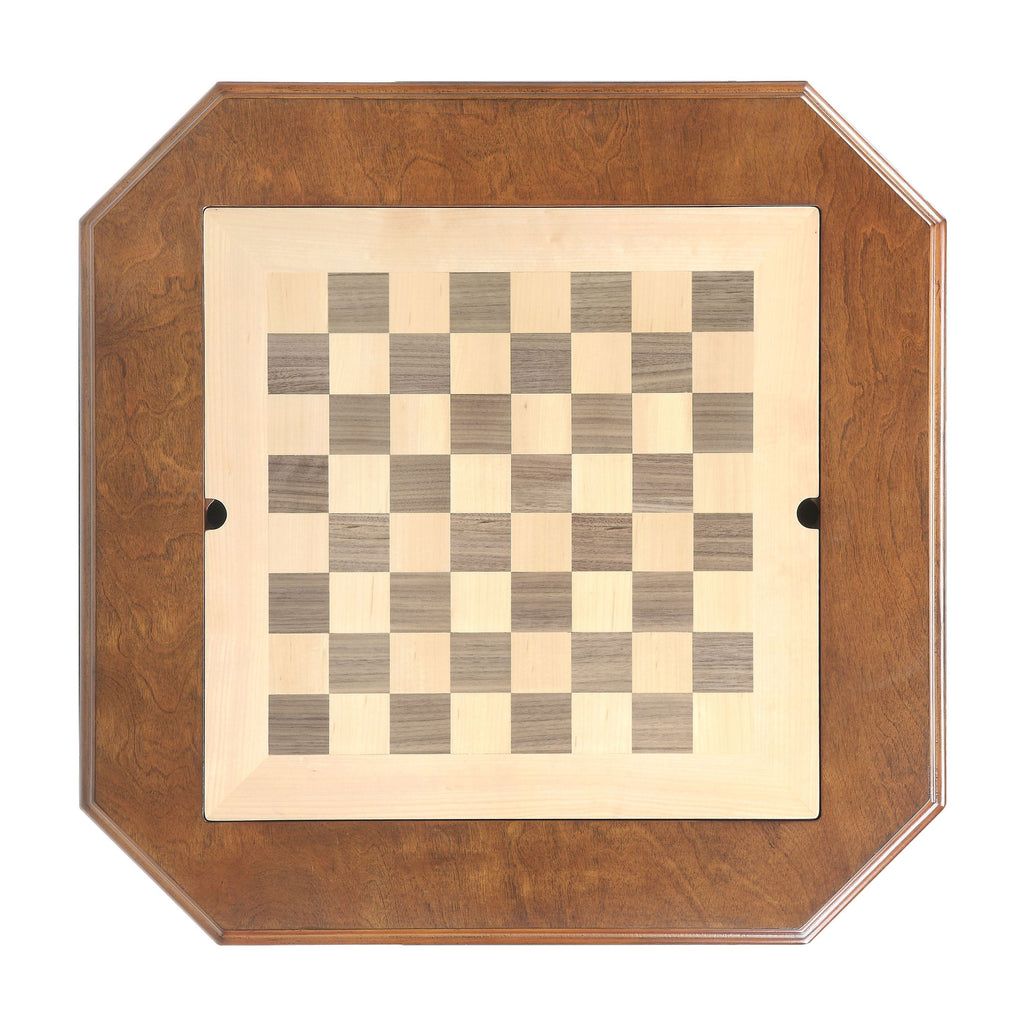 Galini Walnut Finish Game Table (Reversible Game Tray) | Premium Home Decor - Grand Goldman