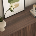Sideboard Buffet Cabinet with Storage, Long Sideboard Storage Cabinet with 4 Doors, Wood Credenza Console Coffee Bar Cabinets with Adjustable Shelves for Living Room Kitchen Dining Room Walnut - Grand Goldman Shop