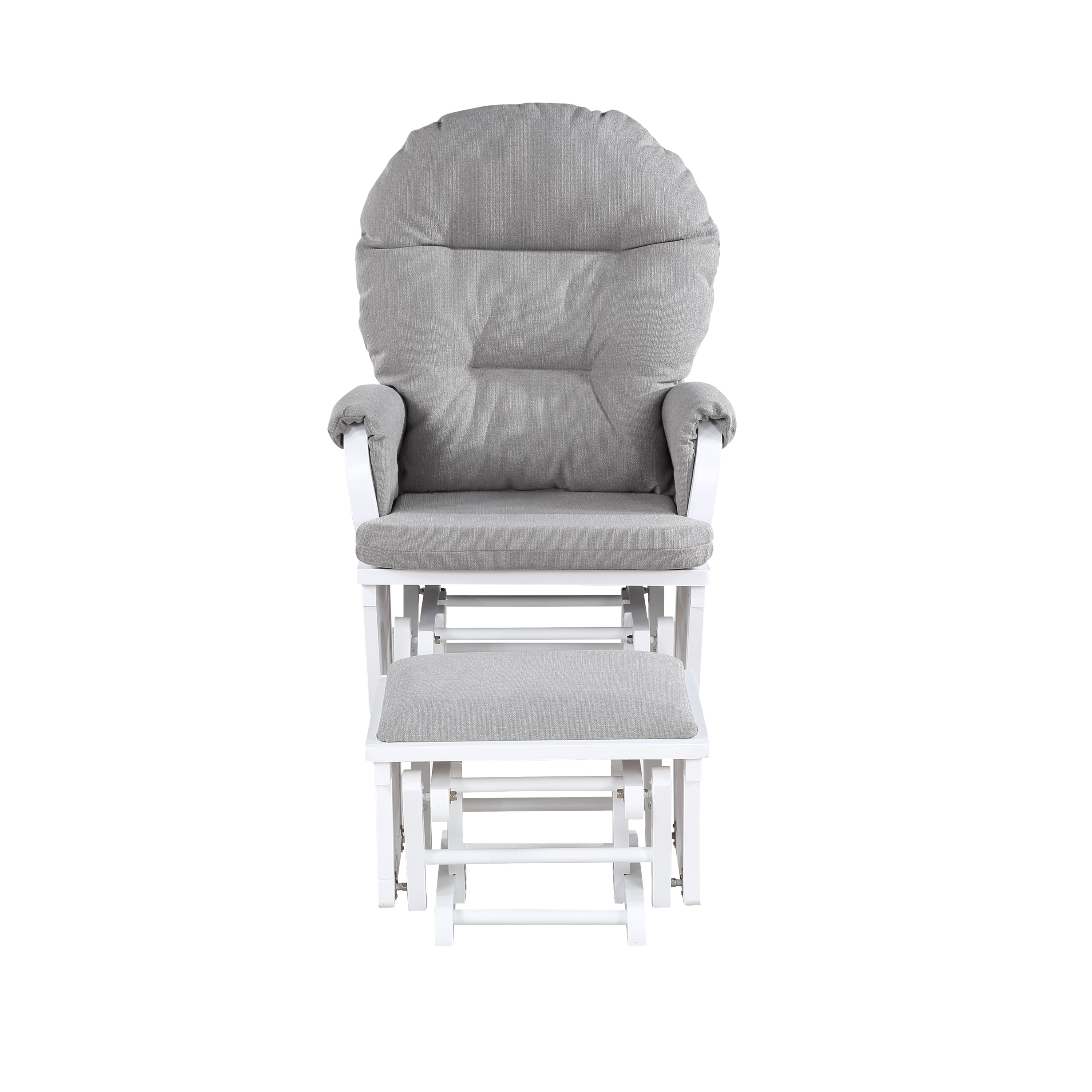 Madison Glider & Ottoman White/Oyster | Premium Home Decor - Grand Goldman