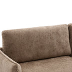 Modern Style Loveseat Sofa 75.75' with Spacious Seating, Brown Chenille Upholstery, Rubber Wood Legs, 2-Seater Couch - Grand Goldman Shop