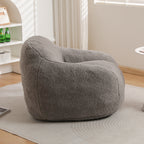 Giant Bean Bag Chair for Adults, Spacious Memory Foam Bean Bag Sofa with Armrests in Light Gray Teddy Fabric, Comfy Seating for Living Room or Bedroom - Grand Goldman Shop