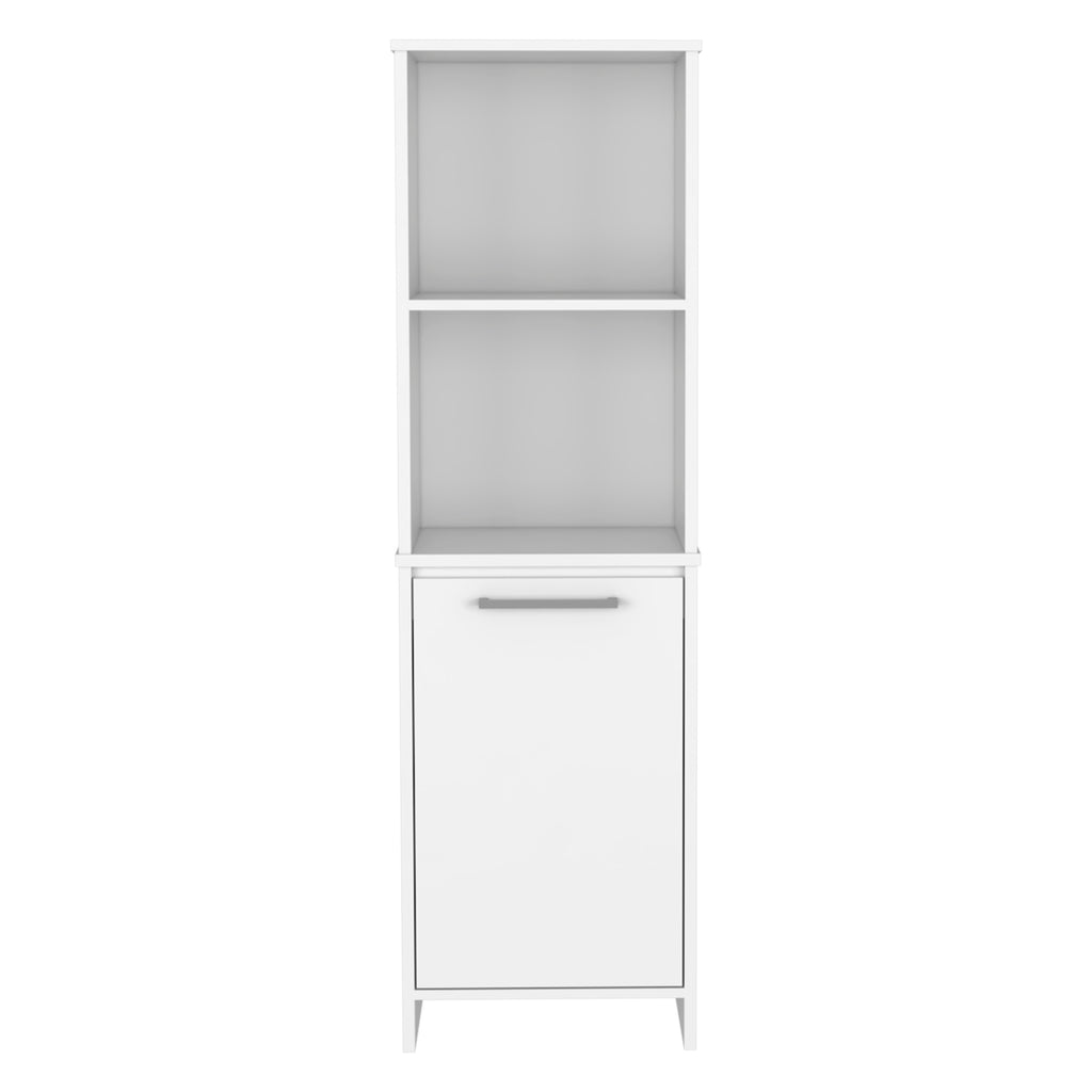 Eiffel Kitchen Pantry, Two External Shelves, Single Door Cabinet, Two Interior Shelves White -White - Grand Goldman