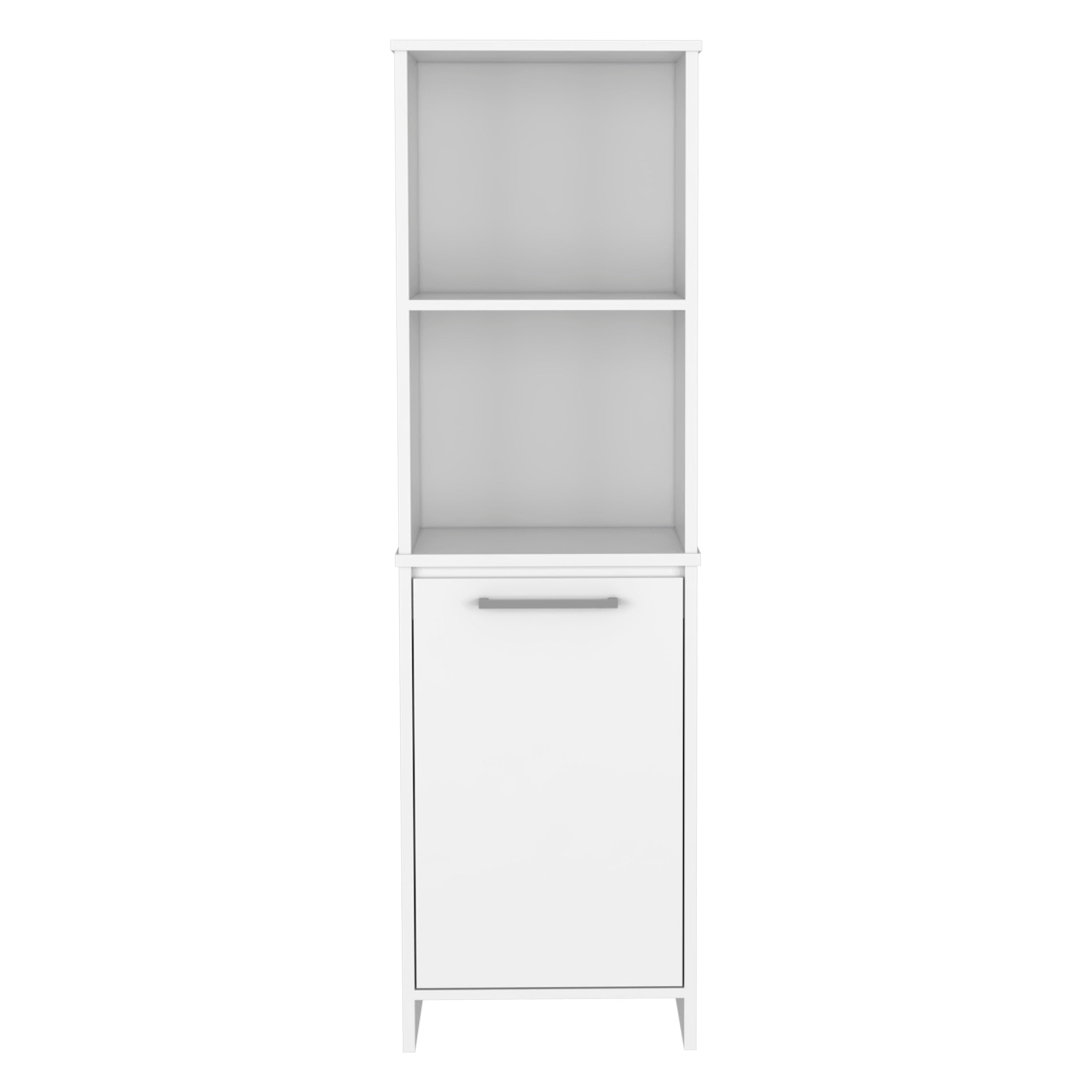 Eiffel Kitchen Pantry, Two External Shelves, Single Door Cabinet, Two Interior Shelves White -White - Grand Goldman