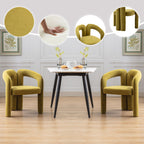 Contemporary Designed Velvet Fabric Upholstered Accent/Dining Chair /Barrel Side Chairs Kitchen Armchair for Living Room set of 2 (Olive Velvet) - Grand Goldman Shop