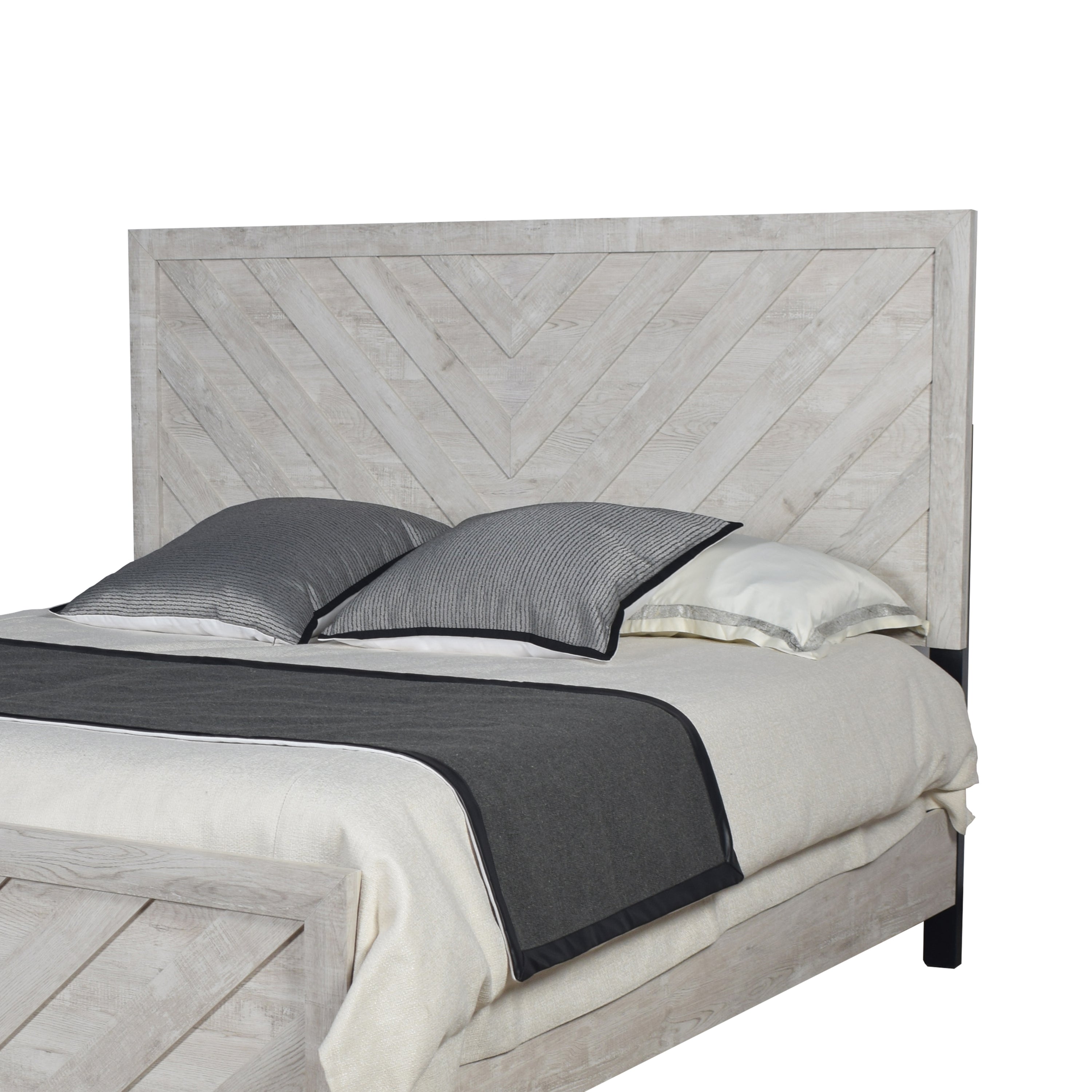 DENVER Modern Queen 4-Piece Bedroom Set with Bed, Dresser, Mirror and Nightstand, Natural Finish, Contemporary Storage Furniture Set - Grand Goldman Shop