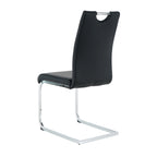 Modern Dining Chairs with Faux Leather Padded Seat Dining Living Room Chairs Upholstered Chair with Chrome Metal Legs Design for Kitchen, Living, Bedroom, Dining Room Side Chairs Set of 4 - Grand Goldman Shop