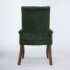 Upholstered Chenille Fabric Accent Dining Chair, Curved Solid Wood Legs, Elegant Tufted Club Dining Room Kitchen Room Arm Dining Chair, Single Pack,Olive Green,SW1895OL - Grand Goldman Shop