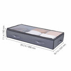 Under Bed Storage 90L Stackable Shoes Organization Box with Clear Lid 2 Pack - Grand Goldman Shop