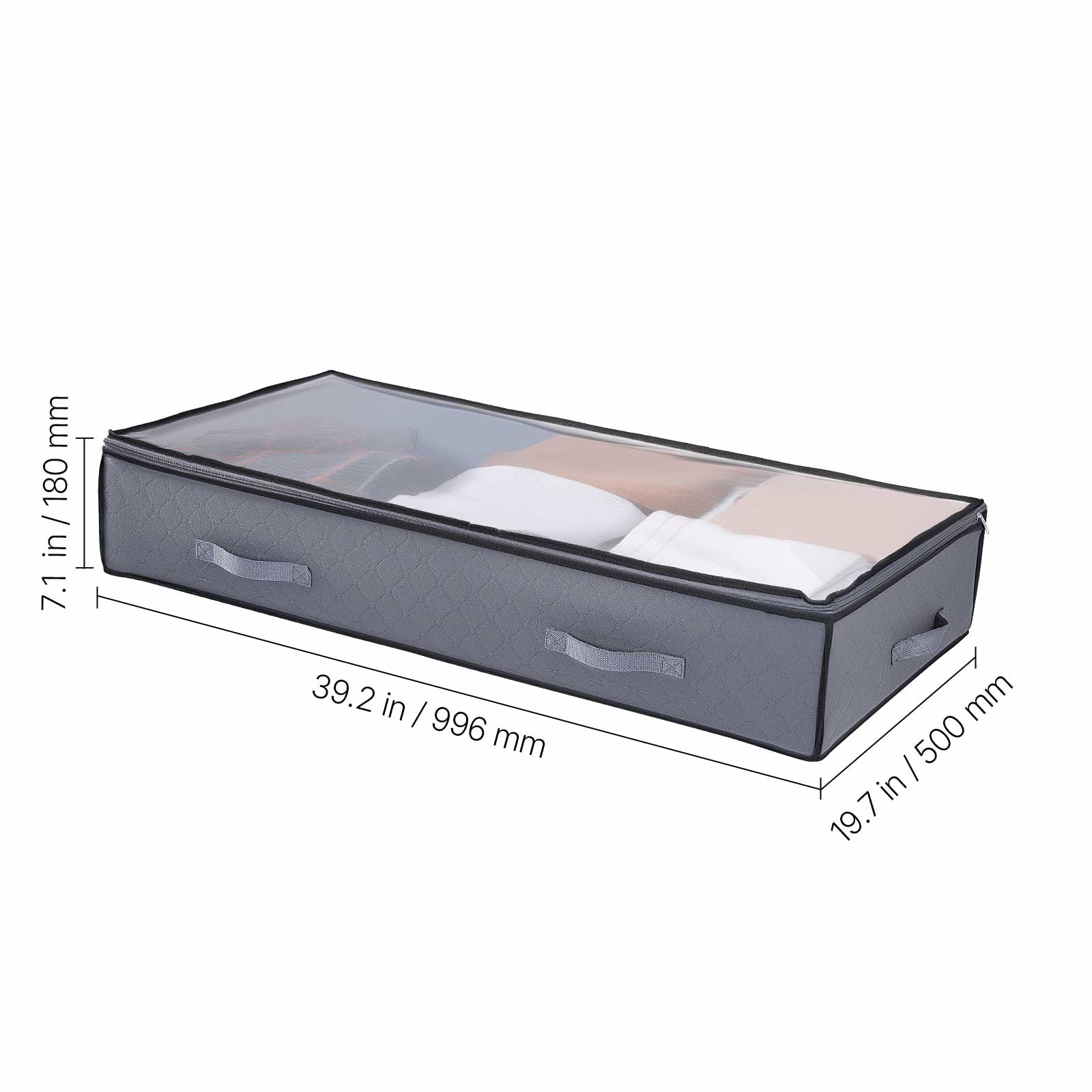 Under Bed Storage 90L Stackable Shoes Organization Box with Clear Lid 2 Pack - Grand Goldman Shop