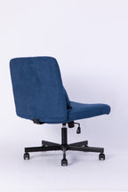 Modern Linen Blue Criss Cross Office Chair with Adjustable Height, Ergonomic Design, and Breathable Fabric in Blue Linen Mate