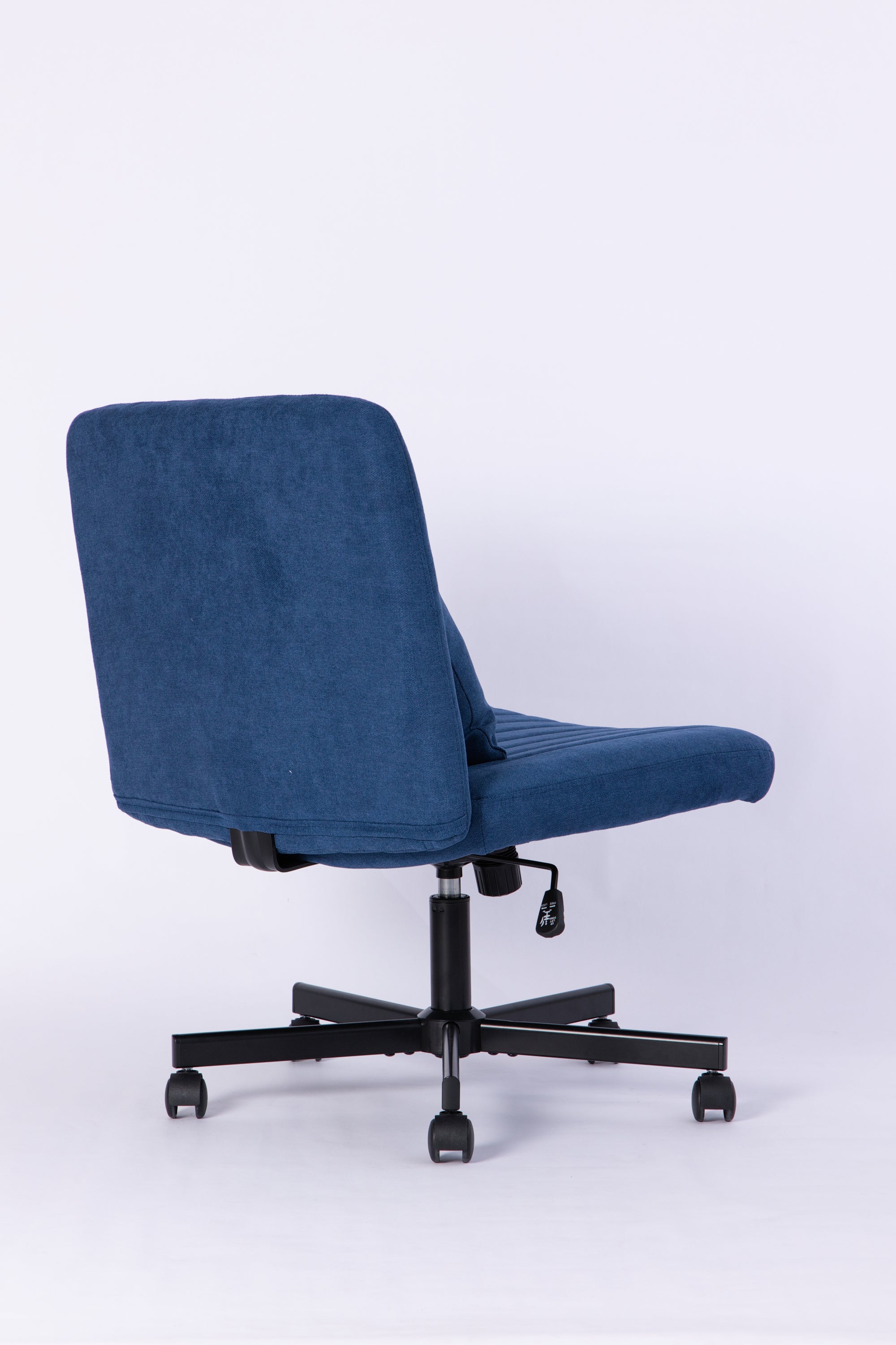 Modern Linen Blue Criss Cross Office Chair with Adjustable Height, Ergonomic Design, and Breathable Fabric in Blue Linen Mate