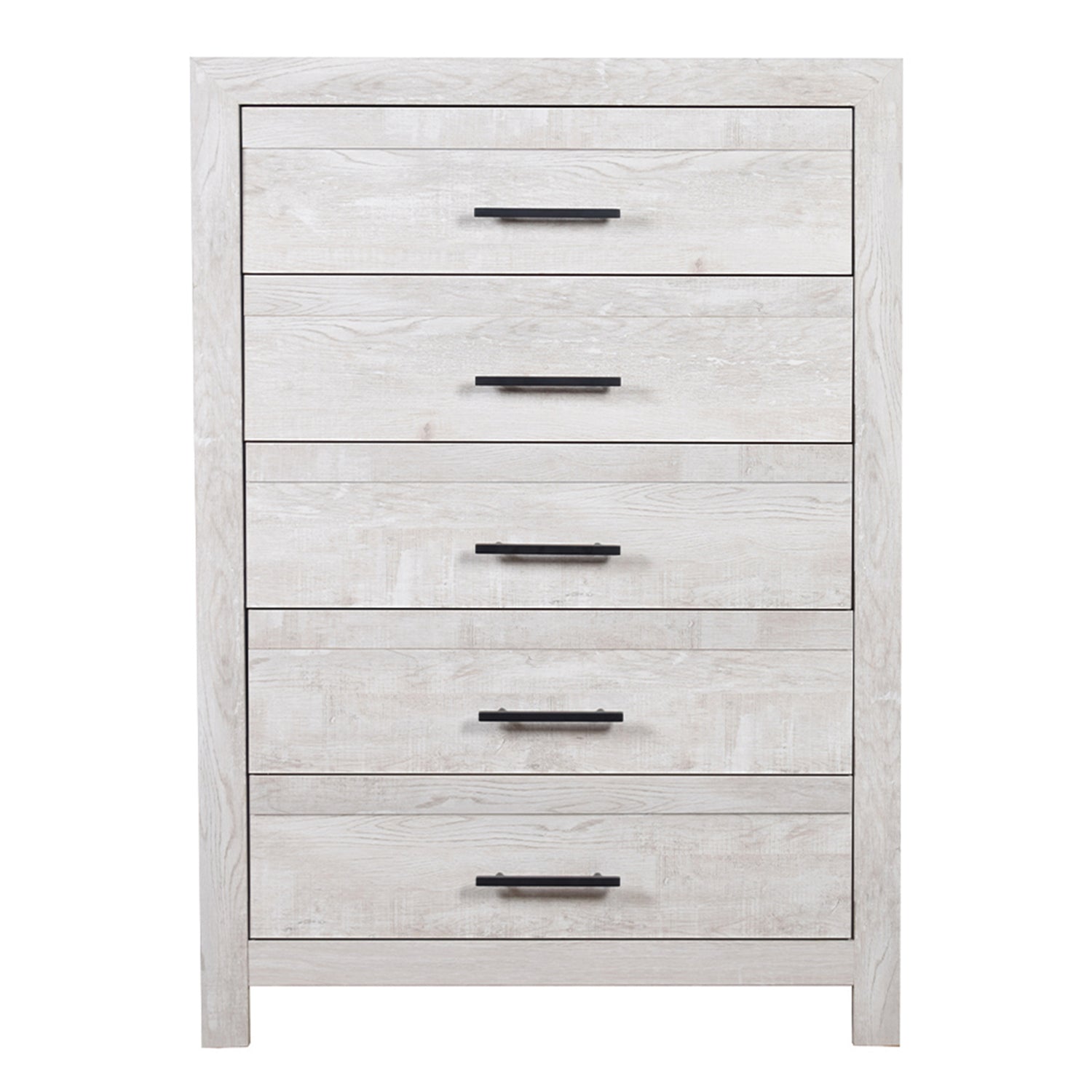 DENVER Modern Full 5PC Bedroom Set Made with Wood in Natural Finish, Full Size Bed & Storage Furniture - Grand Goldman Shop