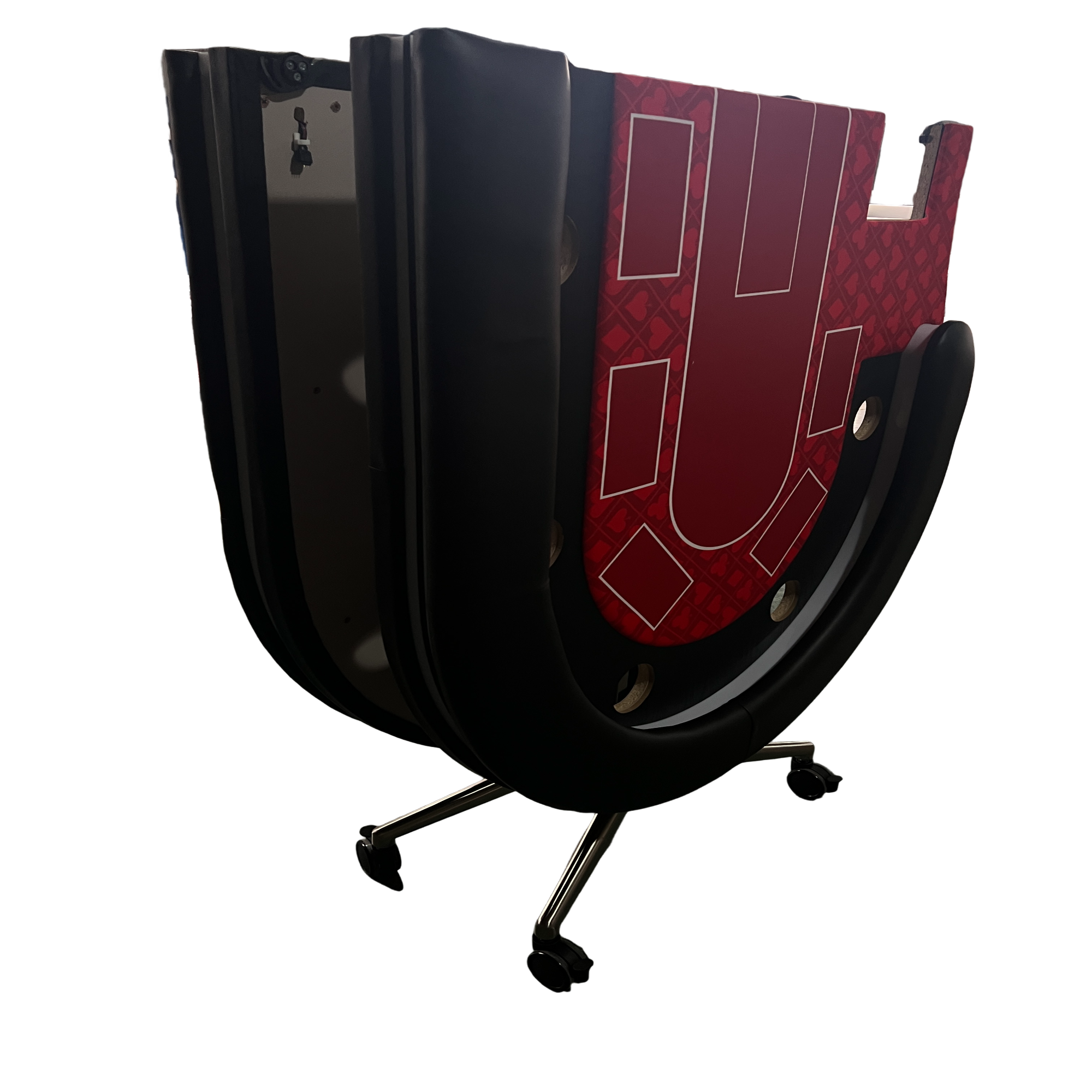 INO Design 94' Fodable Poker Table with Dealer Spot for 10 players, Red - Grand Goldman