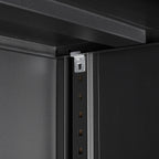 Black Metal Storage Cabinet with Locking Doors and Adjustable Shelf, Folding Filing Locker for Home Office, School, Garage, S