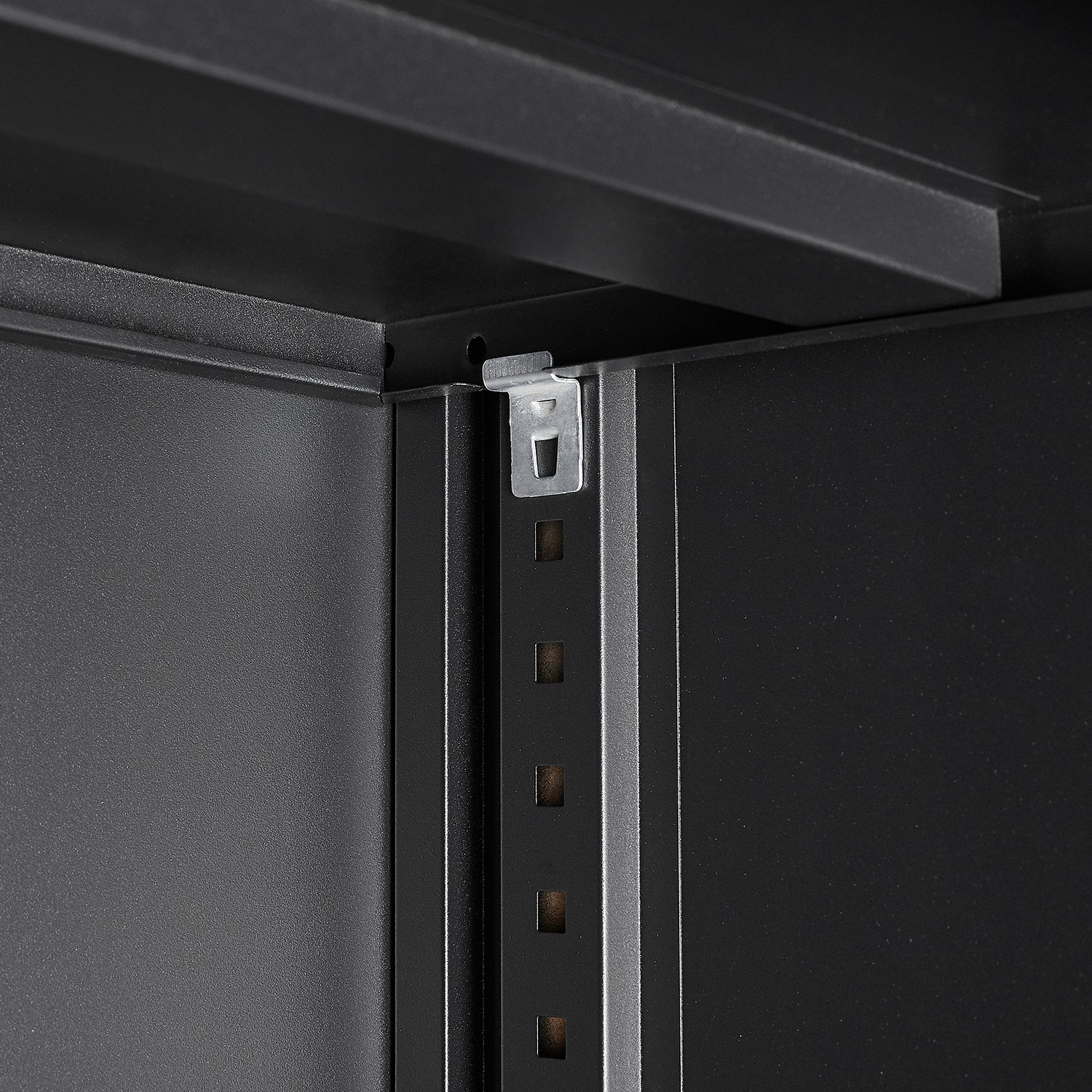 Black Metal Storage Cabinet with Locking Doors and Adjustable Shelf, Folding Filing Locker for Home Office, School, Garage, S