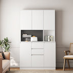 74' Kitchen Pantry Cabinet with Charging Station,Freestanding Buffet Cupboards Sideboard with Drawer,Modern Pantry Cabinet with Microwave Stand for Kitchen,Living Room,Dinning Room - Grand Goldman Shop