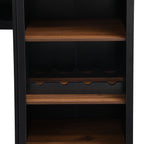 Farmhouse Entertainment Wall Unit with Bookshelf for TVs Up to 70', Walnut TV Stand with Adjustable Shelves, Mid-Century Media Console with Wine Rack for Living Room, Black (NEW SKU: N721S000046B-2) - Grand Goldman Shop