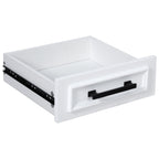 K&K 54.9' Kitchen Island with Drop Leaf, Power Outlet, Kitchen Storage Cart with 4 Door Shelves, Cross Barn Doors & Visual Glass Door, Rolling Kitchen Island on 4 Wheels for Kitchen, Dining Room,White - Grand Goldman Shop