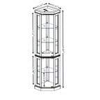 Corner Glass Cabinet Lighted Curio Cabinet Corner Display Case for Living Room, Curio Cabinet, Antique collection, Wine,Bar Glass Storage Light Included, Antique White - Grand Goldman Shop