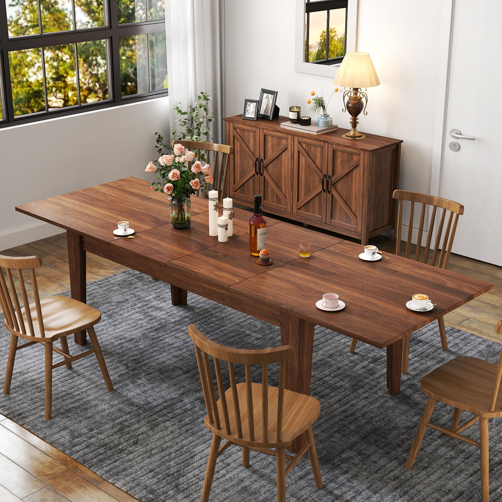 Dining Table , 106.3 in  Large Extendable Kitchen Table - Grand Goldman Shop