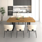Rectangle extendable dining table for 6-10 people aged effect wood and black 160-200 cm - Grand Goldman Shop