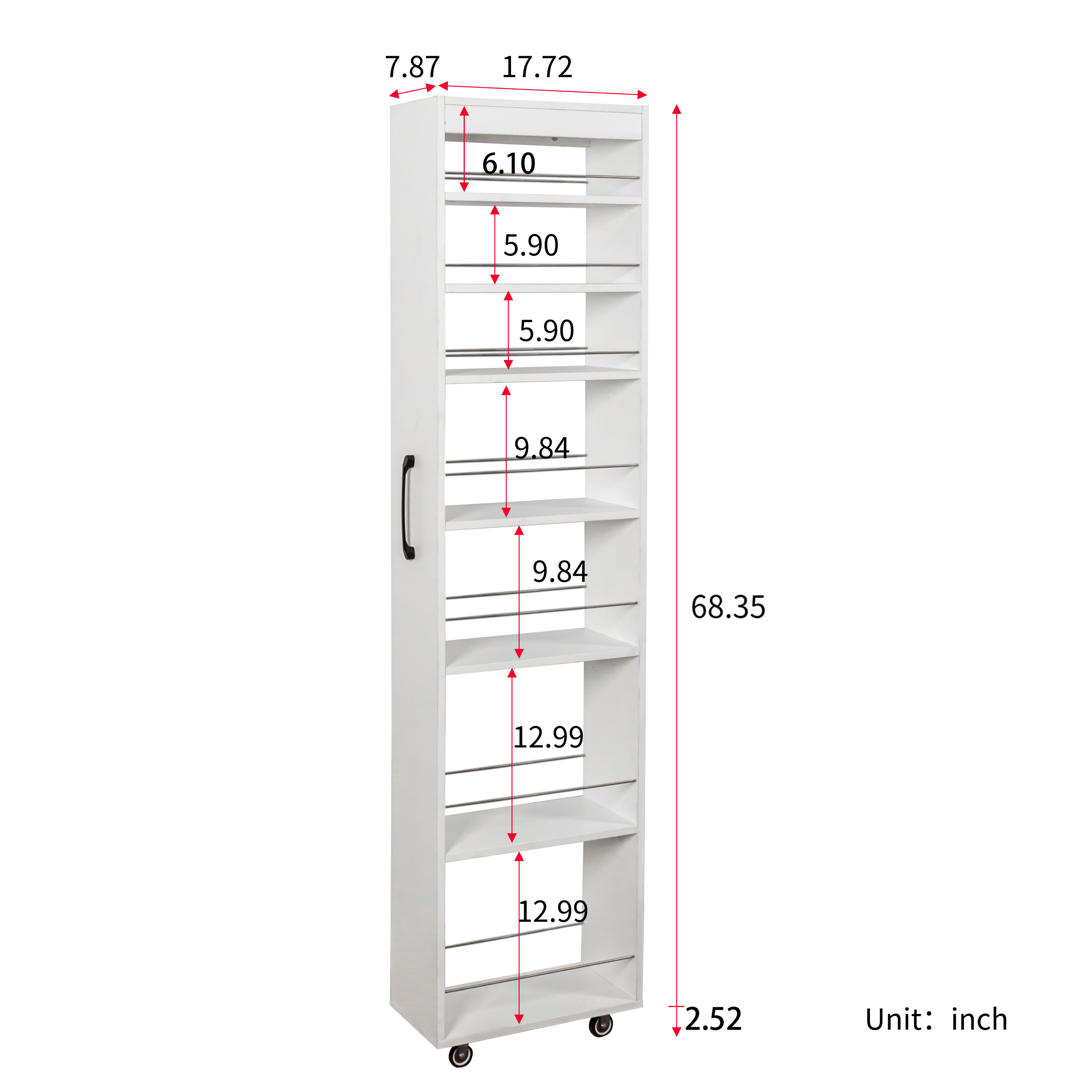 7 Tier multi-functional pull-out multi-tier storage Single-sided open shelf for Kitchen, Living Room & Narrow Spaces - Grand Goldman Shop