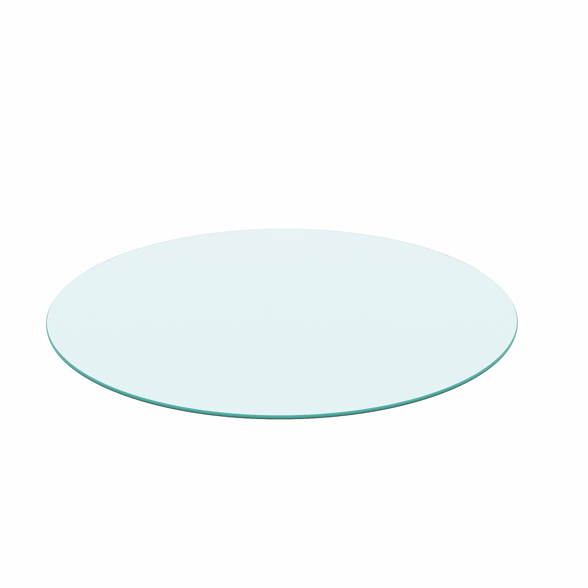 Clear Tempered Glass Round Table Top with Polished Edge, 20' Diameter, 1/4' Thick - Grand Goldman Shop