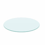 Clear Tempered Glass Round Table Top with Polished Edge, 20' Diameter, 1/4' Thick - Grand Goldman Shop