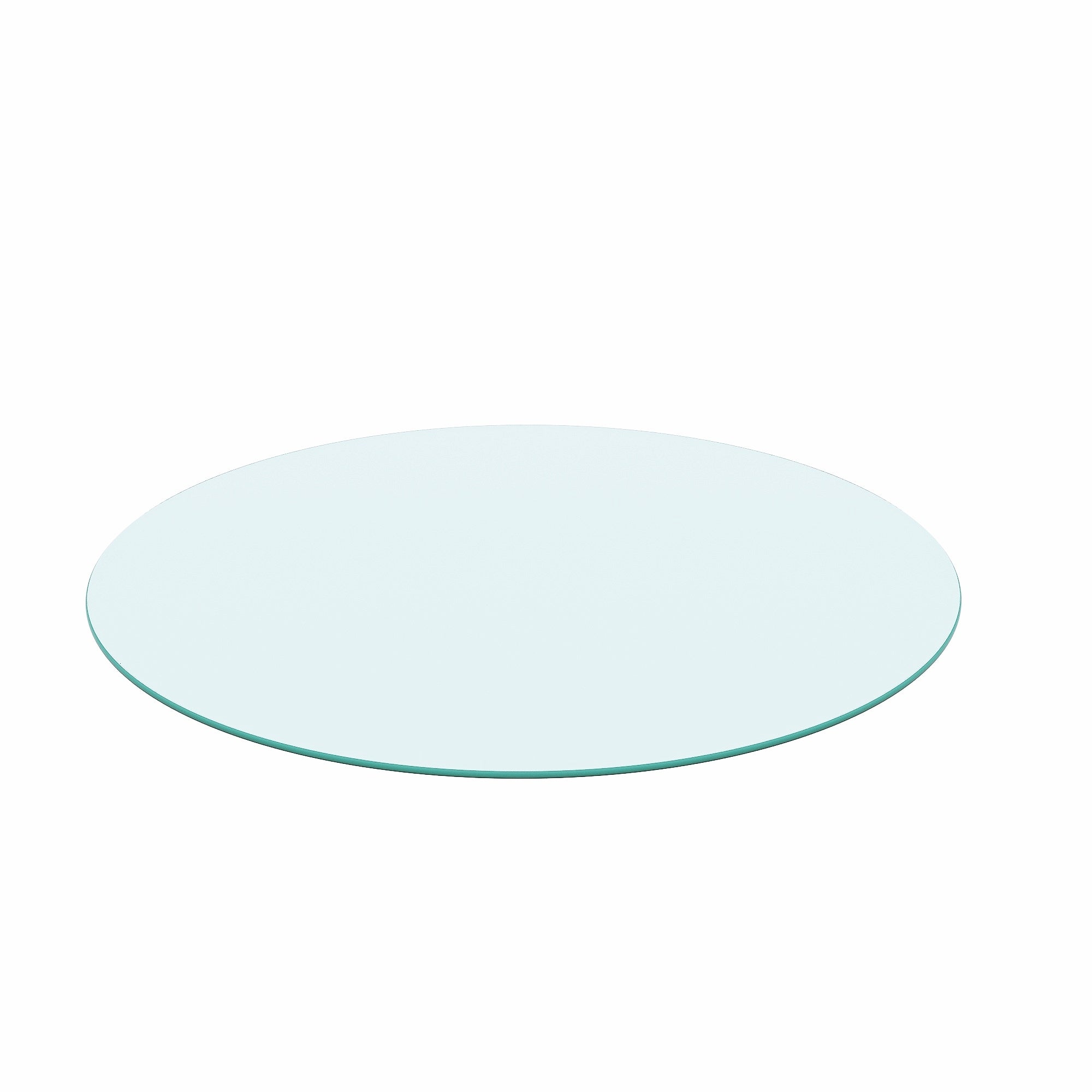 Clear Tempered Glass Round Table Top with Polished Edge, 20' Diameter, 1/4' Thick - Grand Goldman Shop