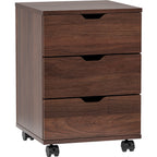 3-Drawer Vertical Filing Cabinet Rolling Wood Mobile File Cabinets Under Desk for Home Office with Casters (Non-Assembled) - 