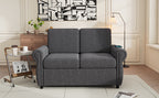 Orisfur Pull Out Sofa Bed Loveseat Sleeper with Twin Size Memory Mattress and USB Ports, Grey Linen, 57.9' - Grand Goldman Shop