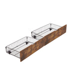 Modern Style Full Bed Drawers with Wheels Storage Solution Brown+Black MDF+Metal 25x15.7x7.7 inches - Grand Goldman Shop