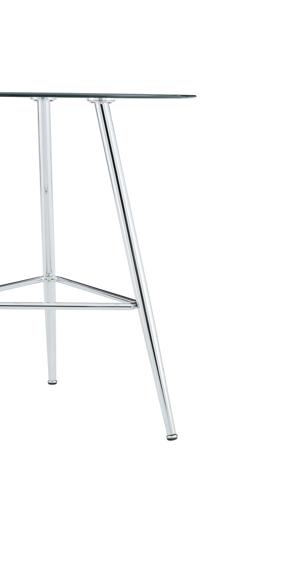 36 Inch Height Bar Table, 34 Inch Round Tempered Glass Top Pub Table with Chrome-Plated Silver Metal Legs, Modern Bistro Table for Kitchen Island/Bar/Cafe - Grand Goldman Shop