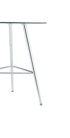 36 Inch Height Bar Table, 34 Inch Round Tempered Glass Top Pub Table with Chrome-Plated Silver Metal Legs, Modern Bistro Table for Kitchen Island/Bar/Cafe - Grand Goldman Shop