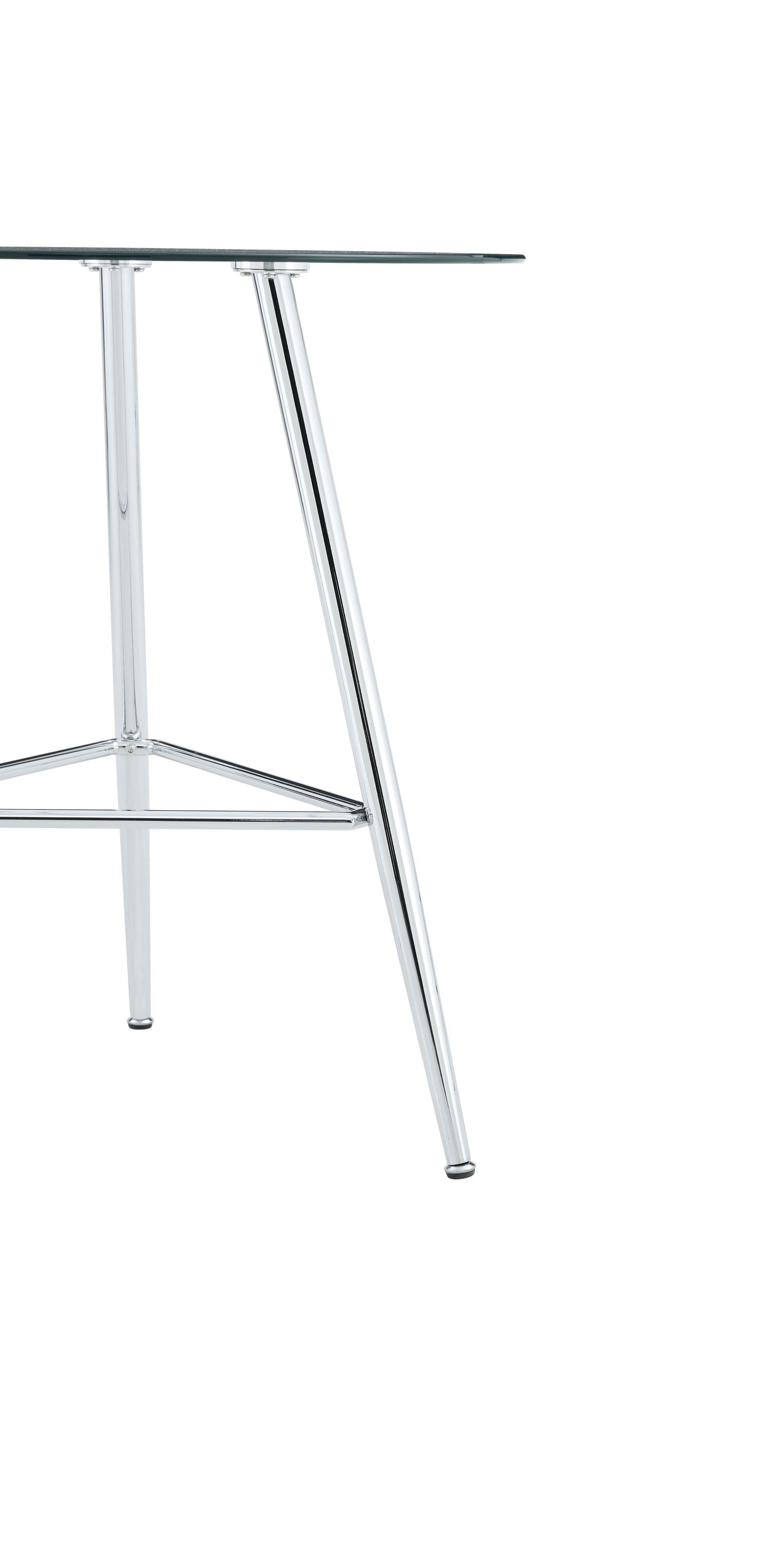 36 Inch Height Bar Table, 34 Inch Round Tempered Glass Top Pub Table with Chrome-Plated Silver Metal Legs, Modern Bistro Table for Kitchen Island/Bar/Cafe - Grand Goldman Shop