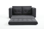 3 Fold Sofa,Convertible Futon Couch sleeper sofabed,Space saving loveseat,Pull Out Couch Bed for Living Room,Dark Gray & Light Gray & Beige,Velvet linen fabric - Grand Goldman Shop
