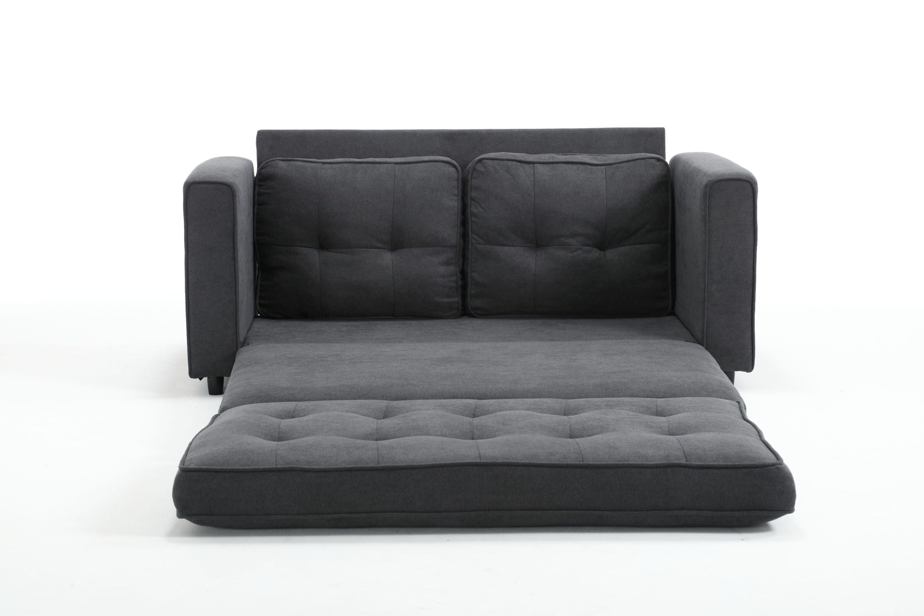 3 Fold Sofa,Convertible Futon Couch sleeper sofabed,Space saving loveseat,Pull Out Couch Bed for Living Room,Dark Gray & Light Gray & Beige,Velvet linen fabric - Grand Goldman Shop