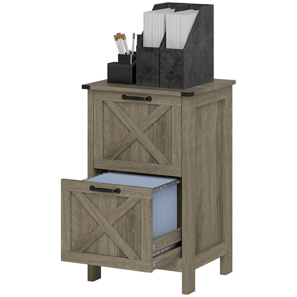 File Cabinet with 2 Drawers, Rustic Farmhouse Office Storage Cabinet | Premium Home Decor - Grand Goldman