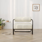 Living room iron sofa chair, lazy individual chair, balcony leisure chair (Color: Beige) - Grand Goldman Shop