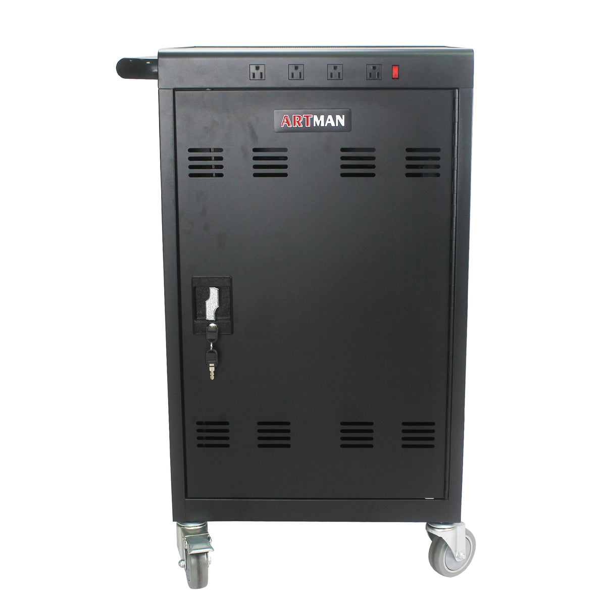 Mobile Charging Cart for Tablets Laptops 35-Device Capacity Matt Black Metal | Premium Home Decor - Grand Goldman