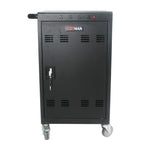 Mobile Charging Cart for Tablets Laptops 35-Device Capacity Matt Black Metal | Premium Home Decor - Grand Goldman