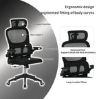 High Back Ergonomic Office Chair with Mesh Fabric, Black, Big and Tall Design for Home Office, Task Chair with Tilt Function,