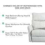 270° Power Swivel Rocker Recliner Chair, PU Leather Electric Glider Reclining Sofa with USB Ports, Power Swivel Glider, Rocking Chair,Nursery Recliners for Living Room Bedroom(Light Gray+270°Swivel) - Grand Goldman Shop