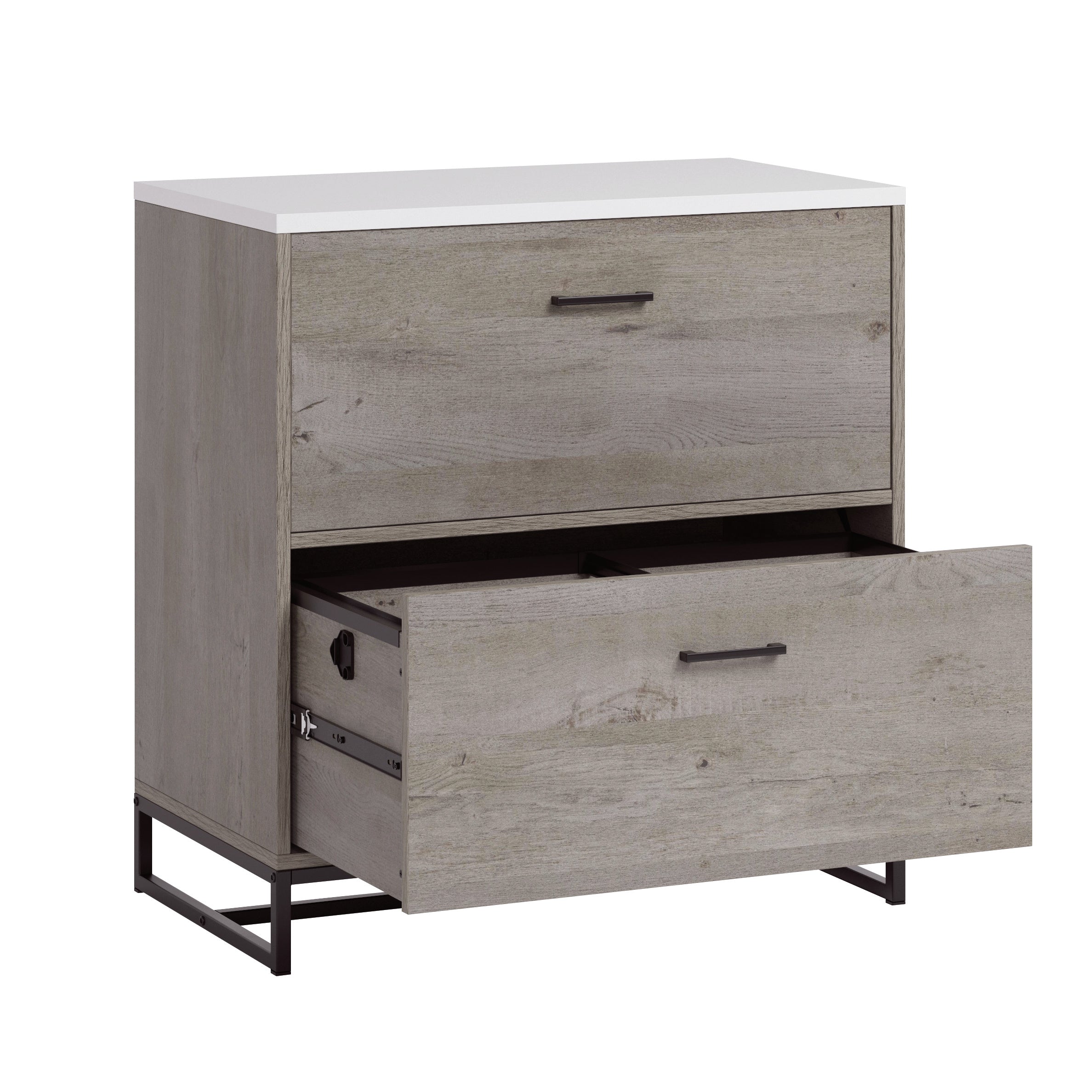 Lateral File with Full-Extension Slides, Brown finish - Grand Goldman