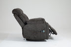 Old age electric lift chair, flat high density foam electric sofa, with heating and massage functions, can tilt to 180 degrees, 2 pocket cup holders, 2 remote controls, 4 OKIN motors - Grand Goldman Shop