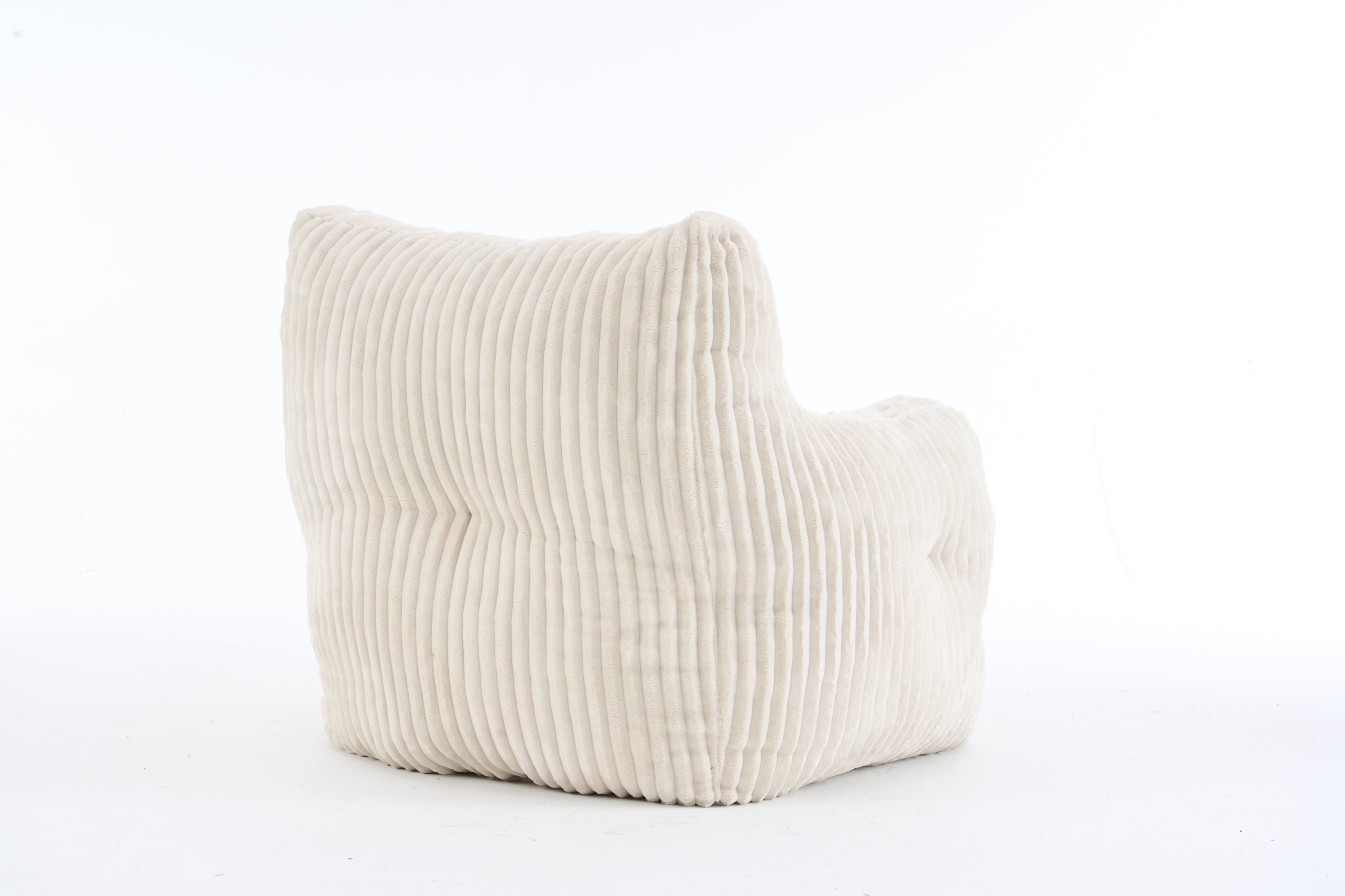010-Soft Fluffy Corduroy Fabric Bean Bag Chair Filled With Memory Sponge,Beige - Grand Goldman Shop