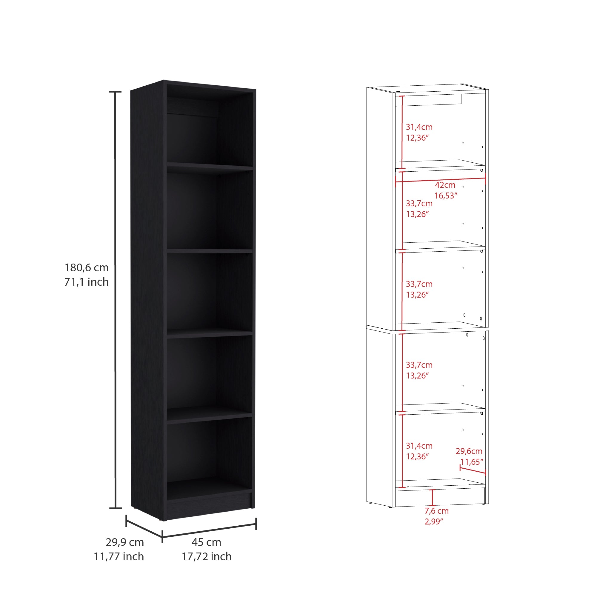Luetz 3 Piece Home Bookcase set, 67' Wide with 15 Shelves ,  Living Room Set Set  Black | Premium Home Decor - Grand Goldman